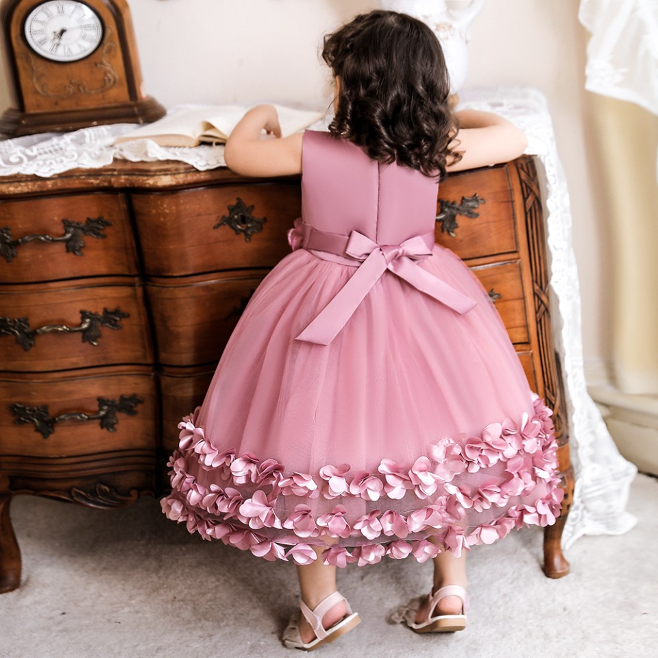 Prinzessin-Kleid für Mädchen und Baby Rosa mit Blumenmuster