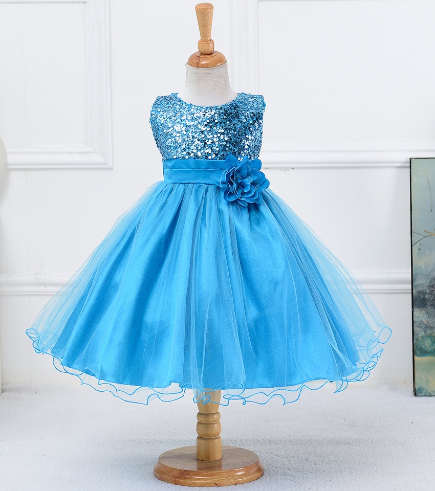 Kleid Prinzessin Strass Himmelblau