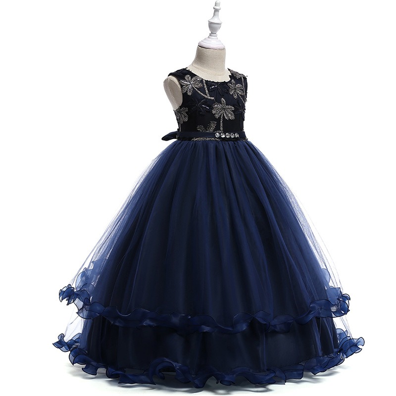 Prinzessin-Kleid Lang Marineblau