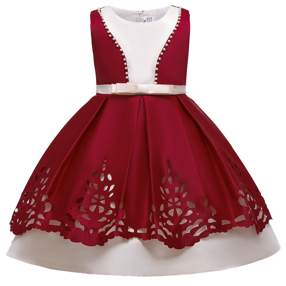 Kleid Prinzessin aus Satin Bordeaux