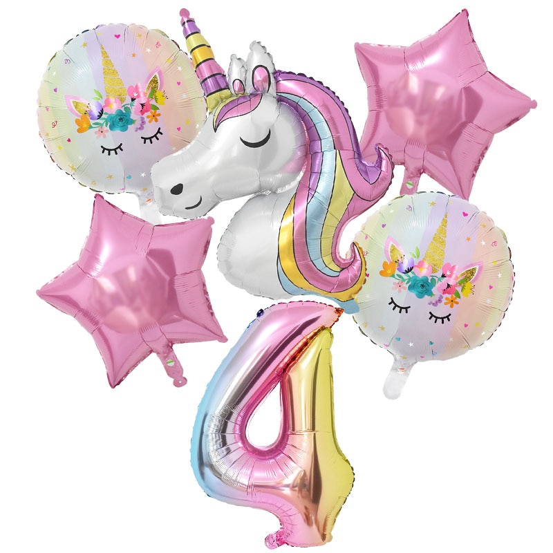 Ballon Einhorn Geburtstag Prinzessin 4 Jahre