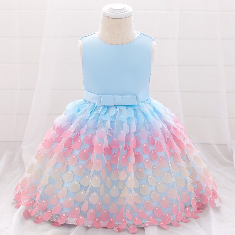 Blaues Regenbogenkleid für Babys