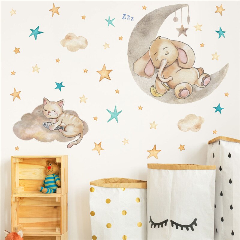 Deko-Sticker Elefant Mond