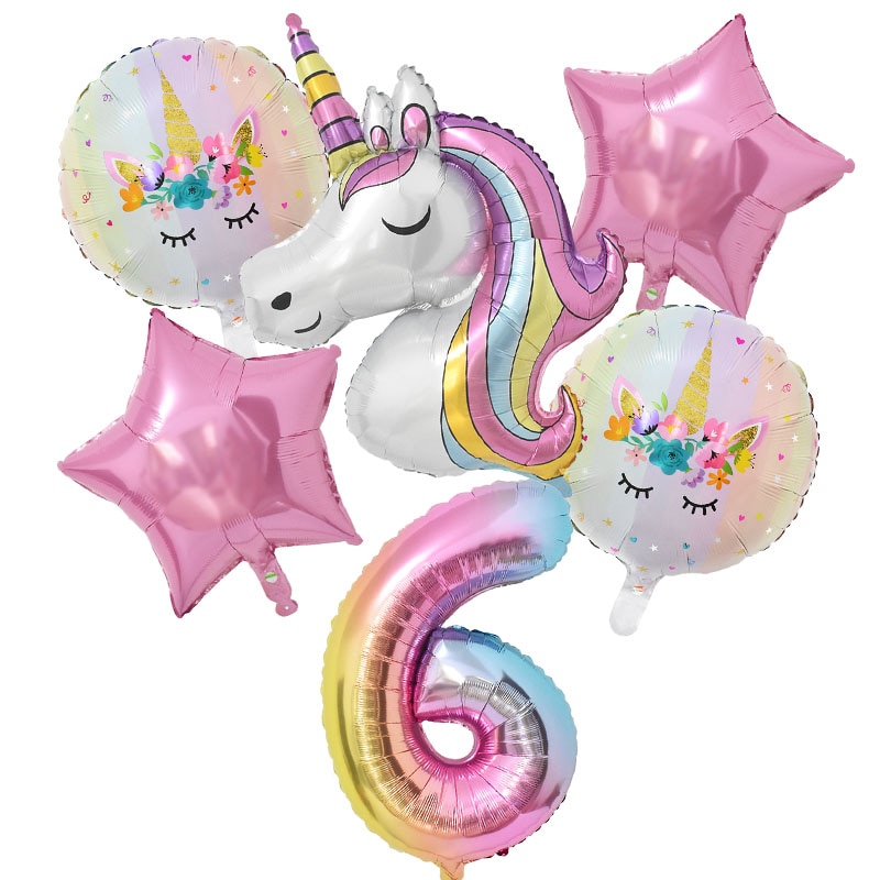 Ballon Einhorn Geburtstag Prinzessin 6 Jahre