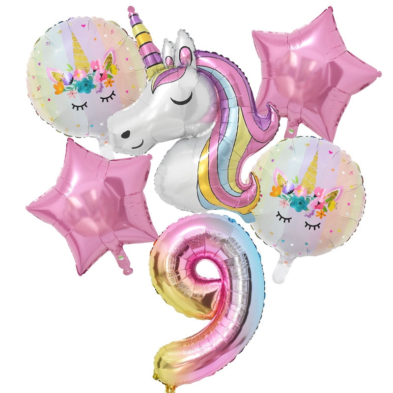 Ballon Einhorn Geburtstag Prinzessin 9 Jahre