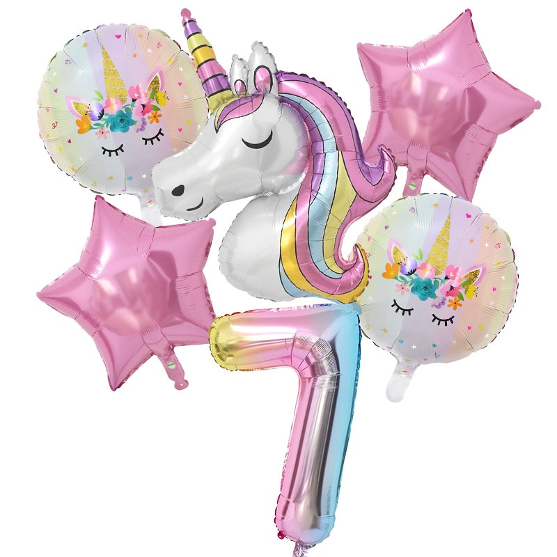 Ballon Einhorn Geburtstag Prinzessin 7 Jahre