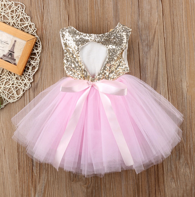 Babykleid Rosa und Gold