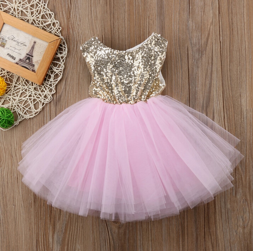 Babykleid Rosa und Gold