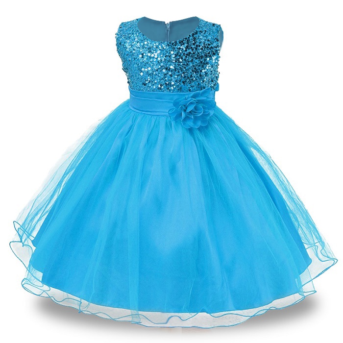 Kleid Prinzessin Strass Himmelblau