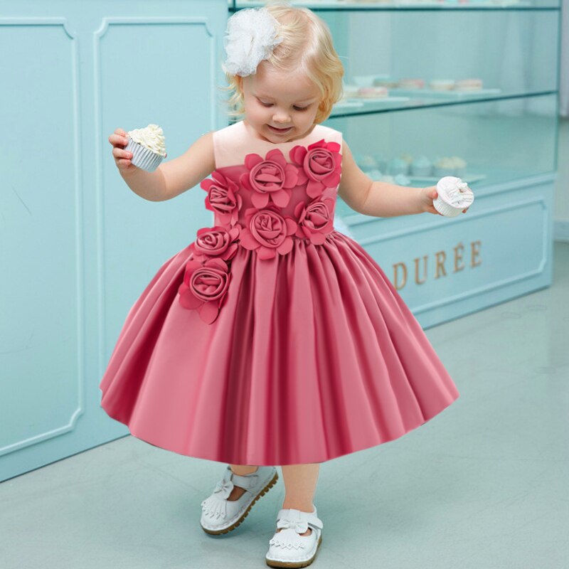 Kleid Prinzessin Baby Blumen Rosa