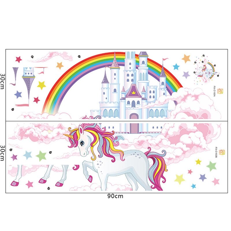 Sticker Prinzessin Einhorn Regenbogen