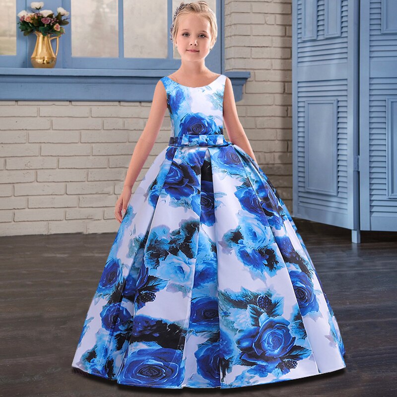 Blumenkleid Prinzessin Blau