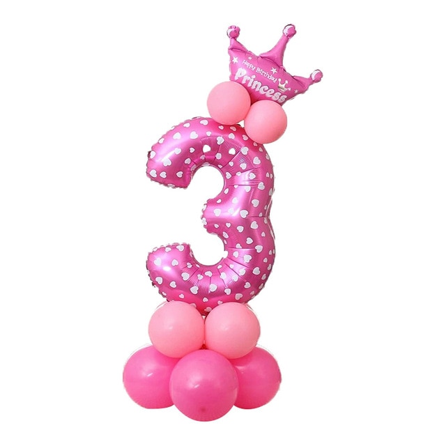 Luftballons Prinzessin Rosa Geburtstag 3 Jahre