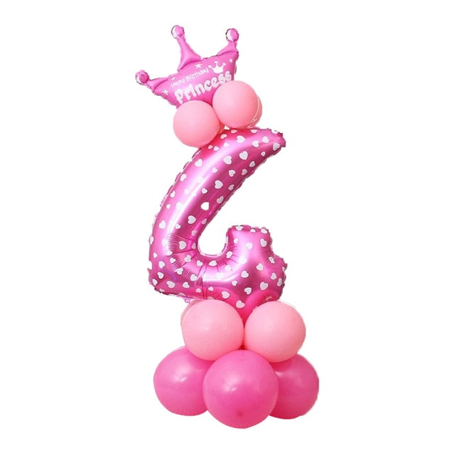 Luftballons Prinzessin Rosa Geburtstag 4 Jahre