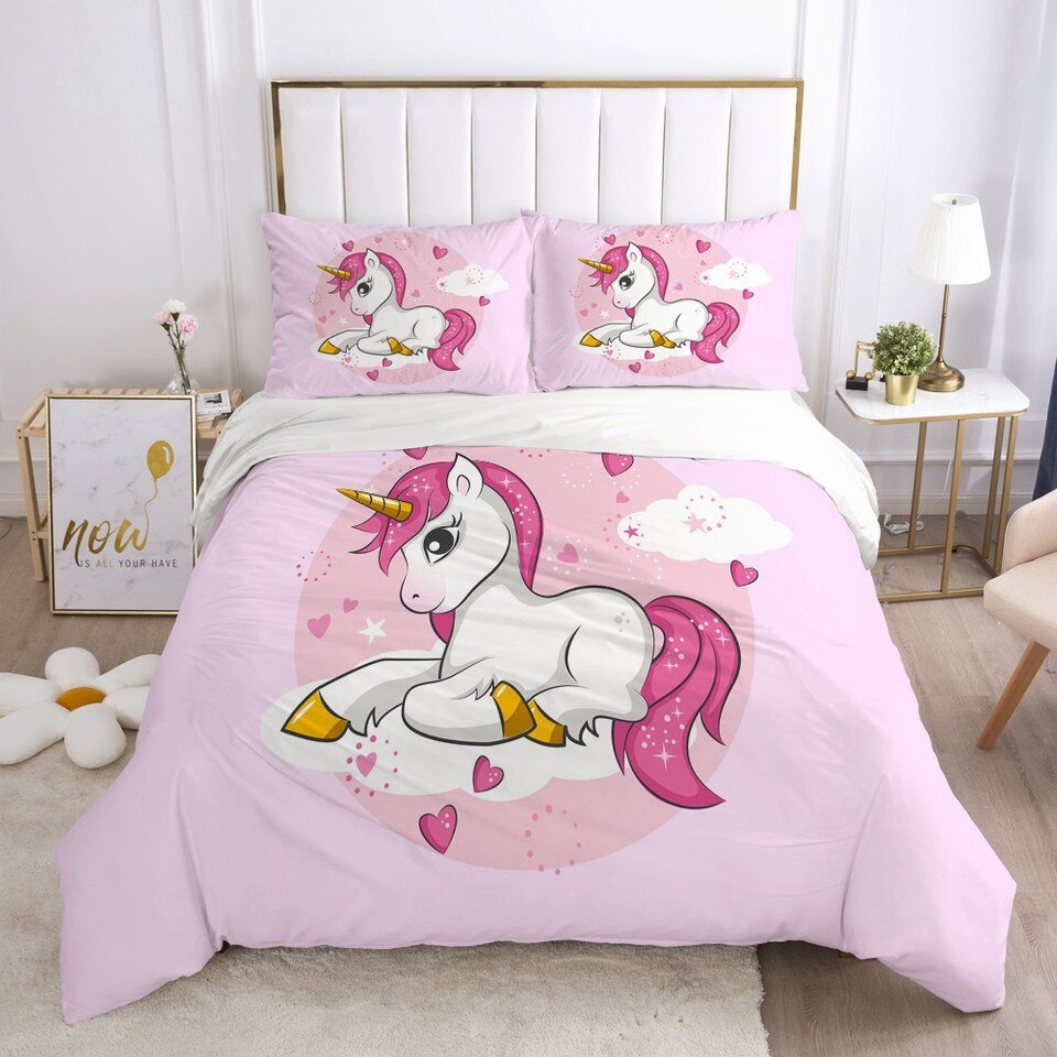 Bettdeckenbezug Pink Fillette Einhorn