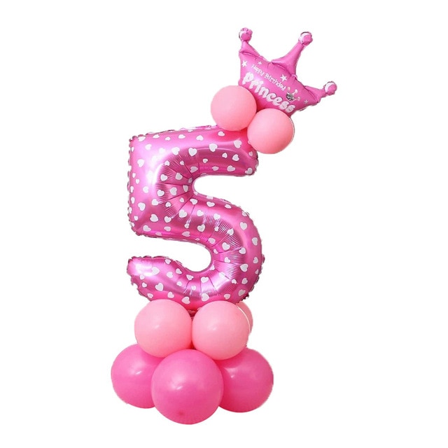 Luftballons Prinzessin Rosa Geburtstag 5 Jahre