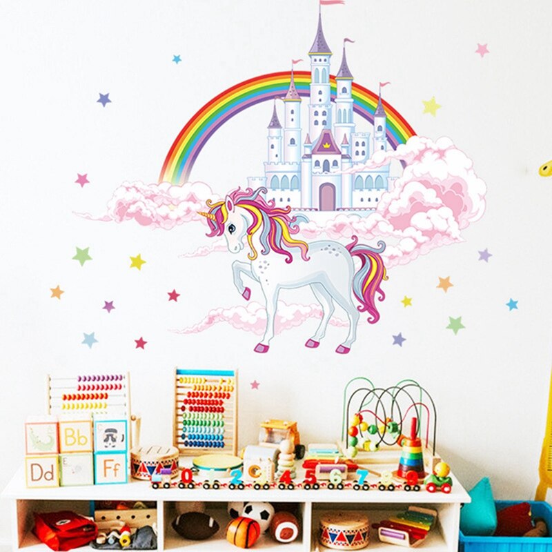 Sticker Prinzessin Einhorn Regenbogen