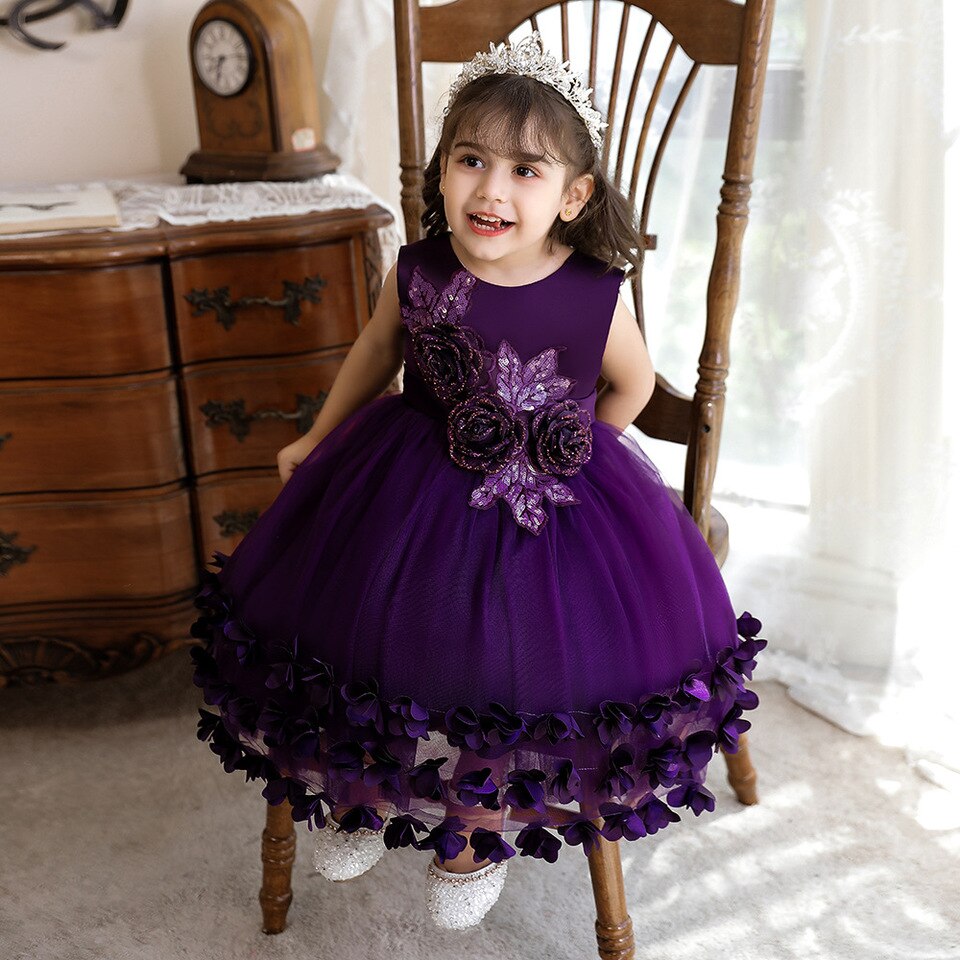 Violettes Prinzessinnenkleid für Mädchen und Babys