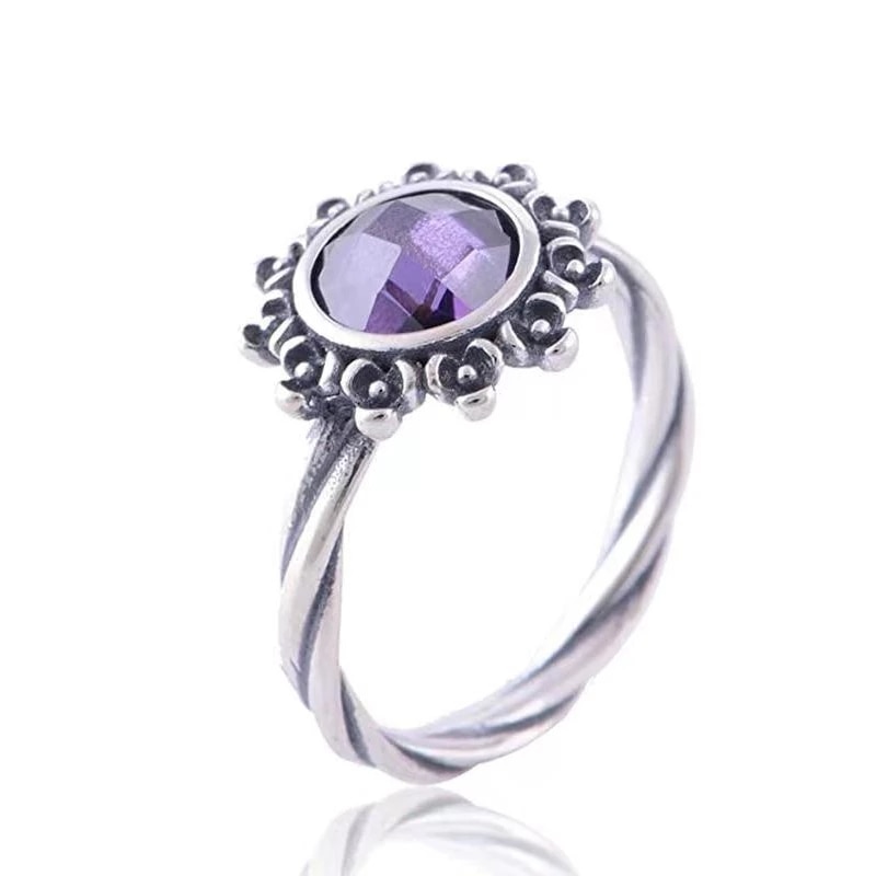 Mauve Stone Striated Ring