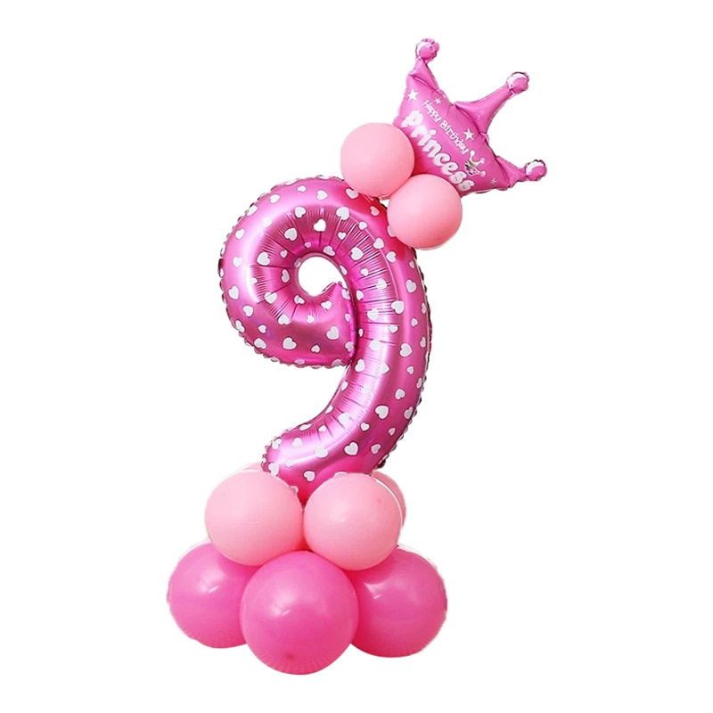 Luftballons Prinzessin Rosa Geburtstag 9 Jahre