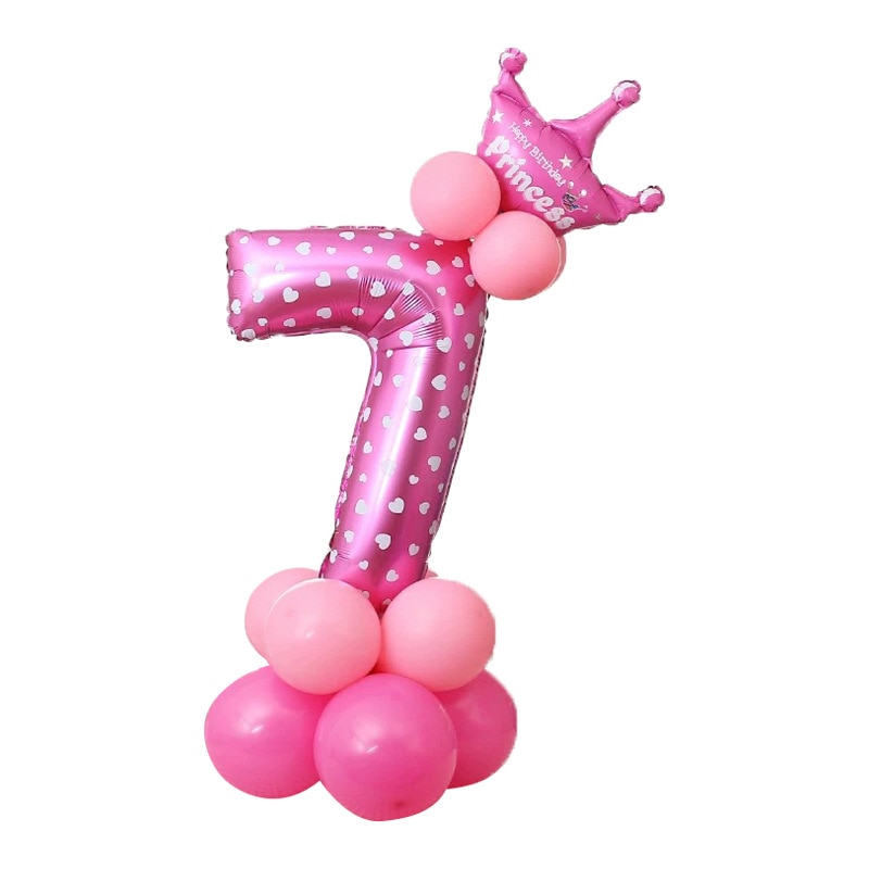 Luftballons Prinzessin Rosa Geburtstag 7 Jahre