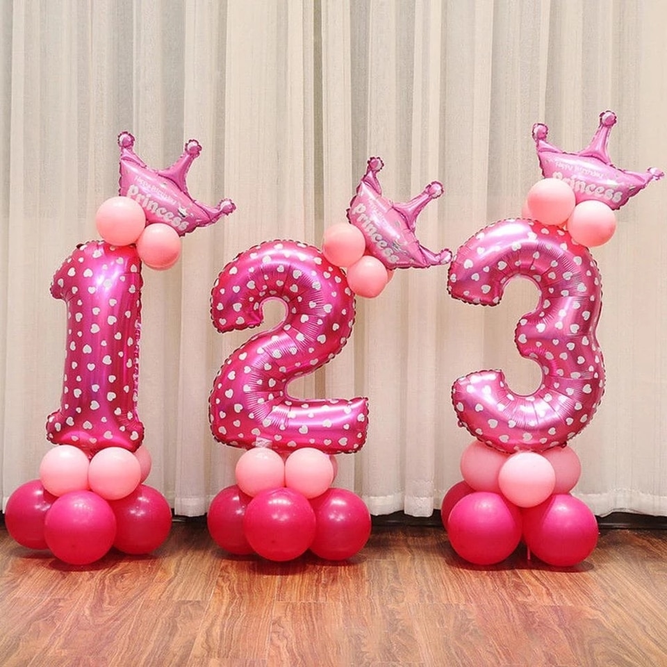 Luftballons Prinzessin Rosa Geburtstag 2 Jahre