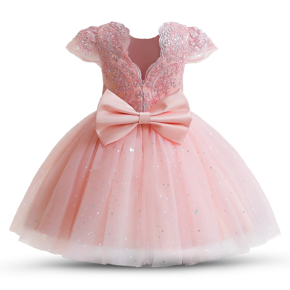 Baby-Kleid rosa mit Pailletten