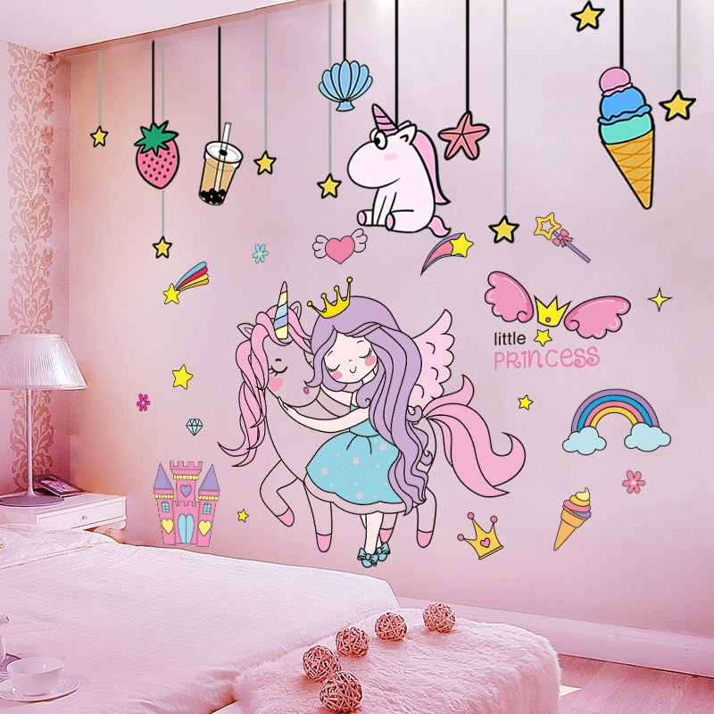 Deko-Sticker Einhorn Prinzessin