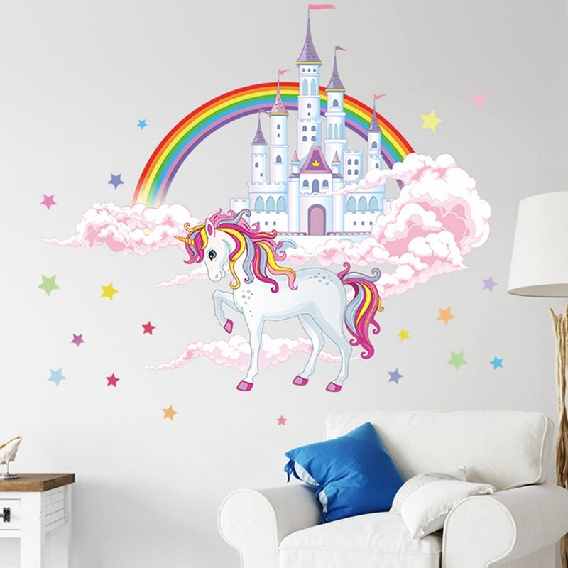 Sticker Prinzessin Einhorn Regenbogen