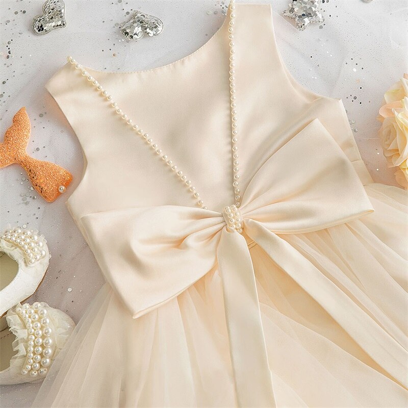 Hochzeitskleid für Mädchen Beige