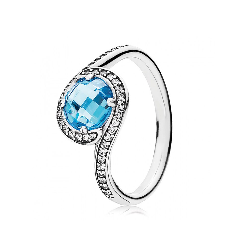 Topasblau gewellter Ring