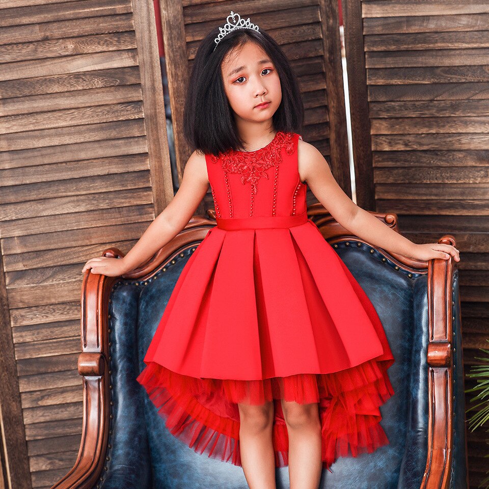 Kleid Rot Prinzessin Schleppe