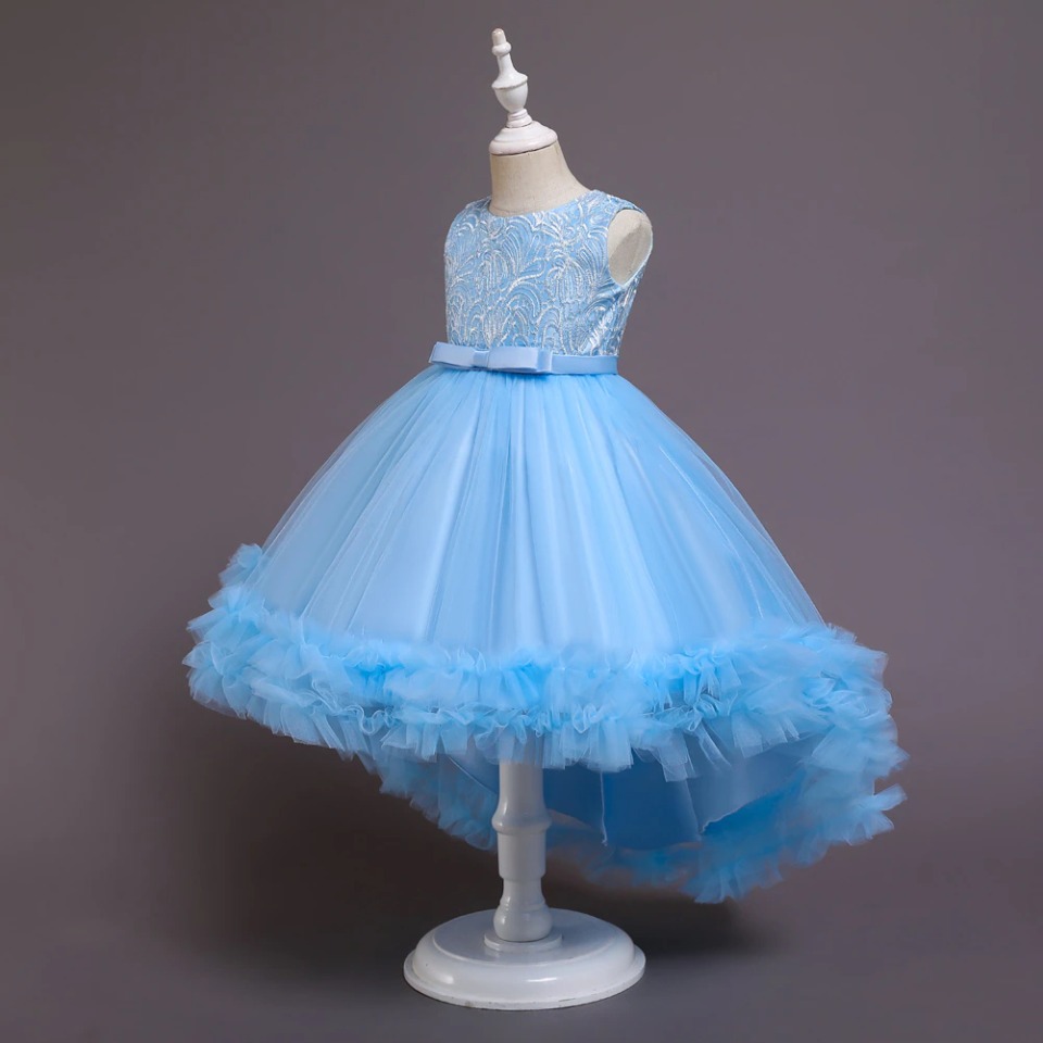 Kleid Prinzessin blau mit Rüschen