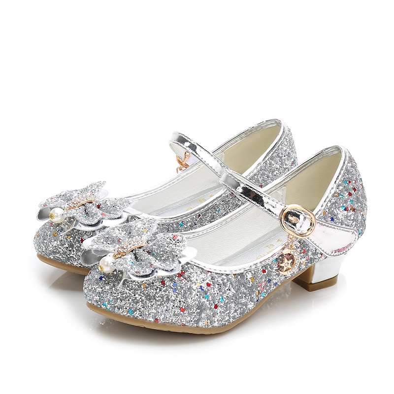 Silberne Princess-Schuhe Kleines Mädchen