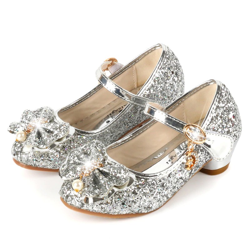 Schuhe Prinzessin Schmetterlingsknoten Silber