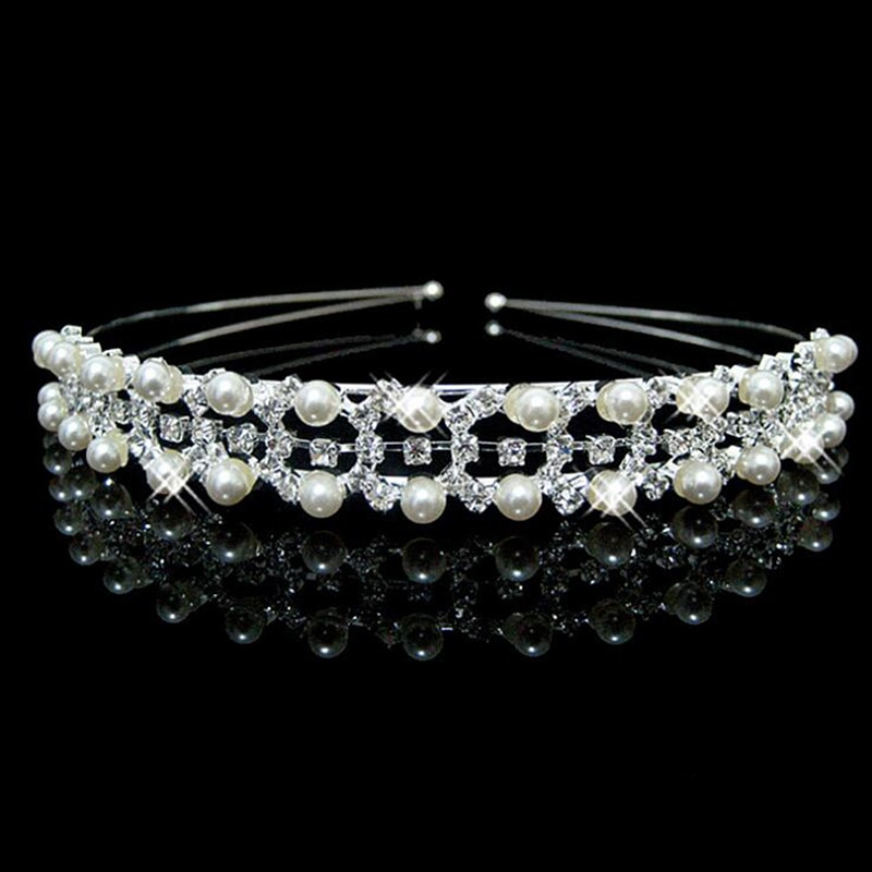 Strass-Diadem mit doppelten Perlen