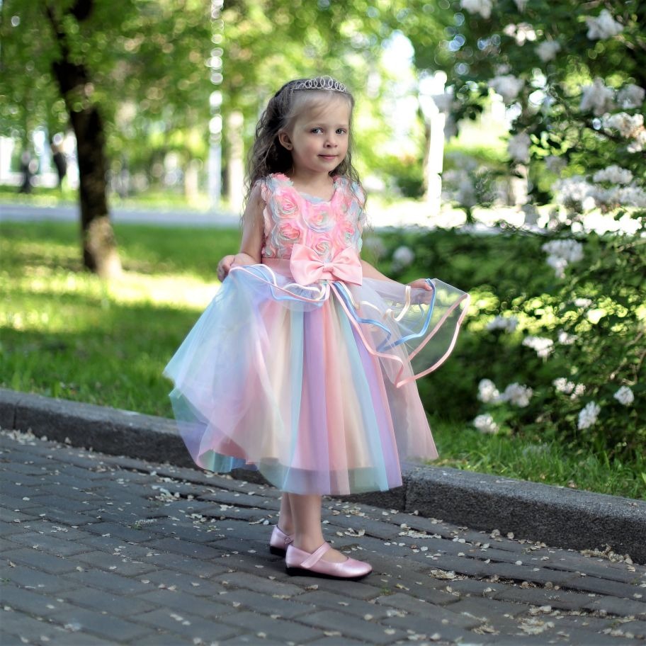 Kleid Regenbogen Prinzessin Mädchen