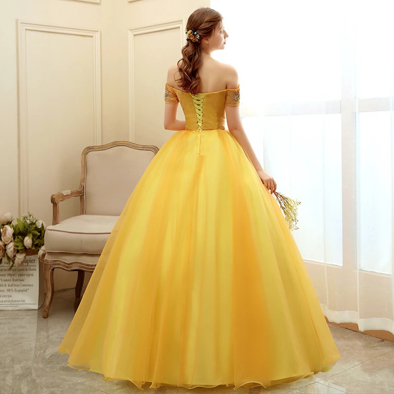 Prinzessin Ballkleid für Frauen Gold