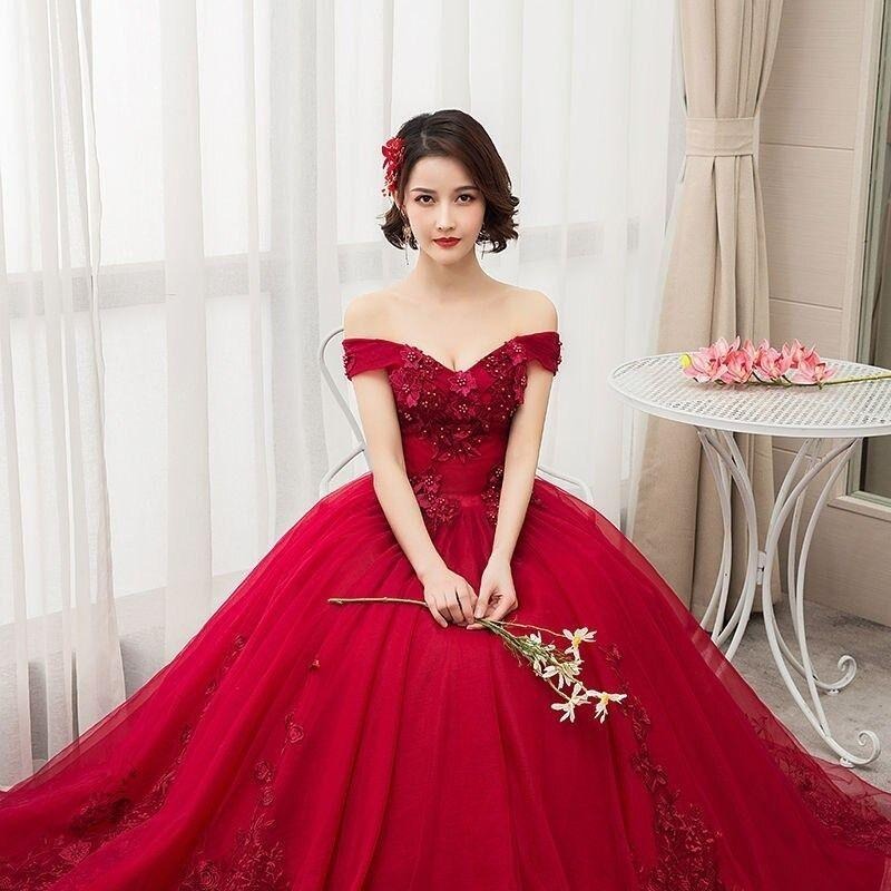 Prinzessin-Kleid für Frauen Rot