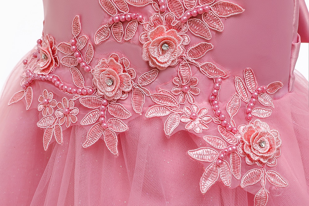 Prinzessinenkleid mit Blumenmuster Rosa