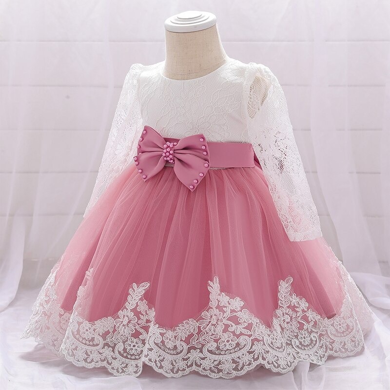 Kleid Prinzessin Baby Rosa und Weiß