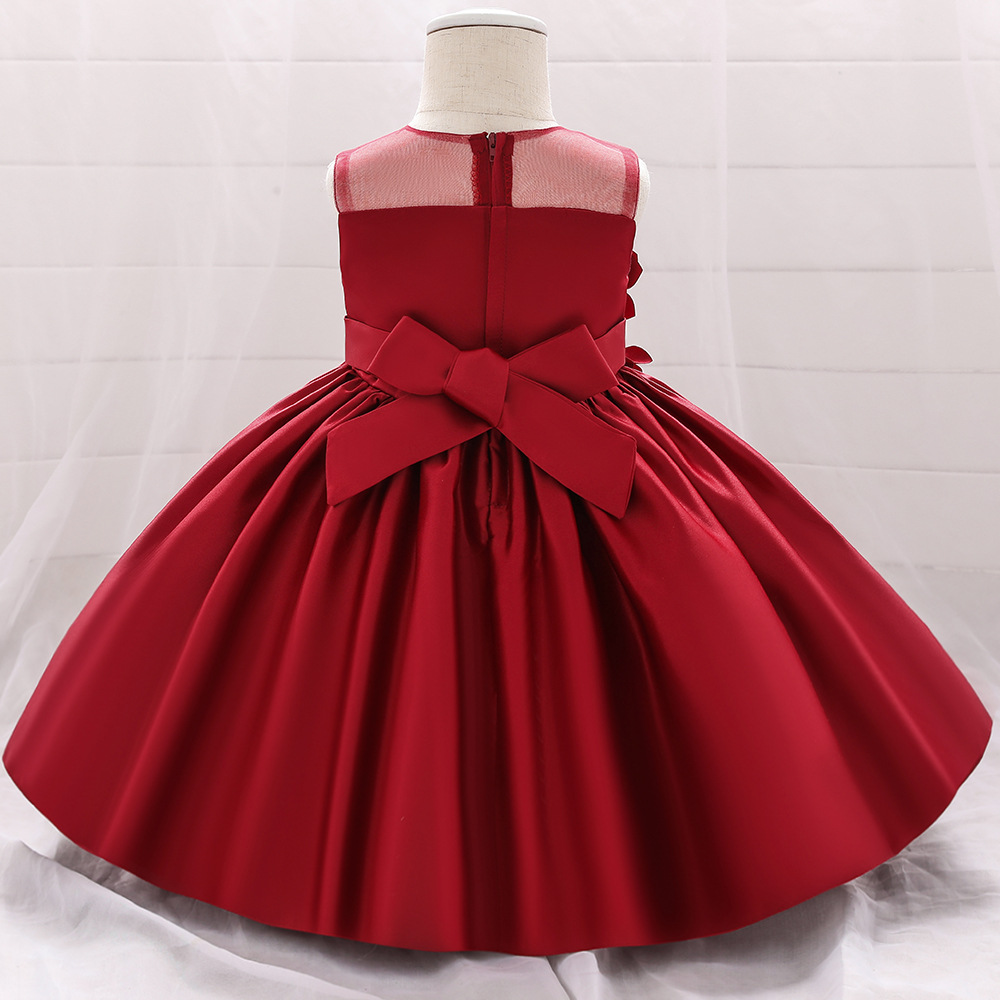 Kleid Prinzessin Baby Rot mit Blumenmuster