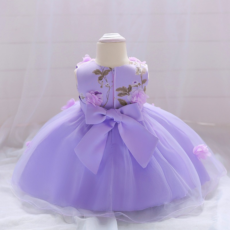 Kleid Prinzessin Baby Violett mit Blumenmuster