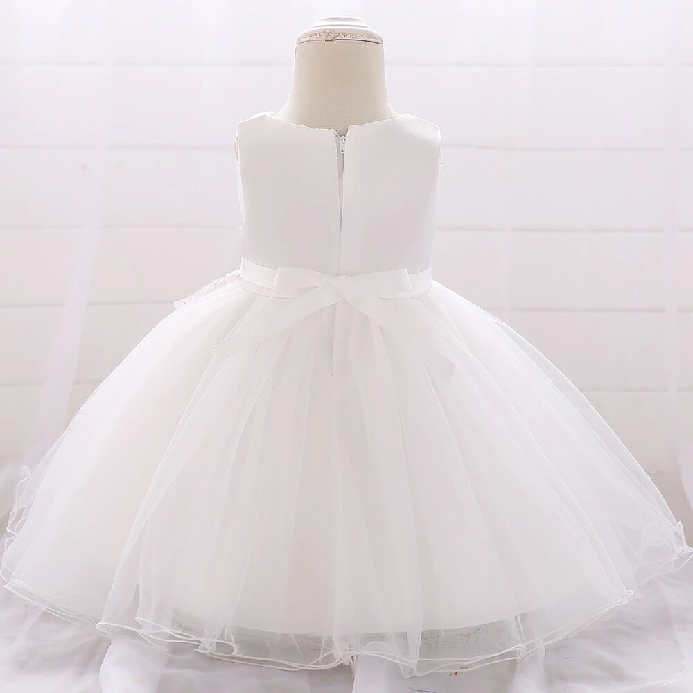 Kleid Prinzessin Weiß Baby für Taufe