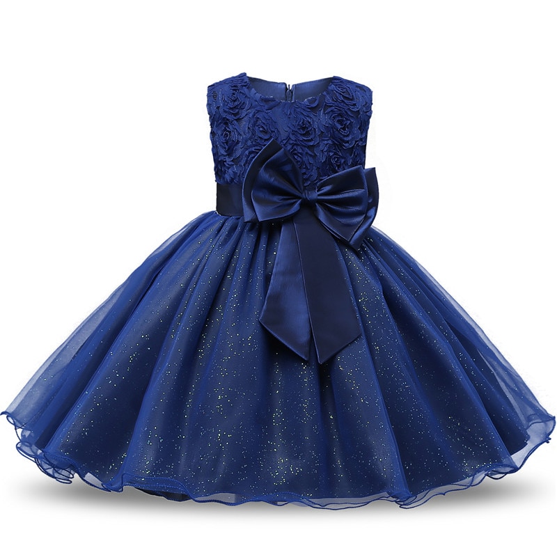 Blaues Prinzessinnen-Kleid mit Pailletten, Mädchen