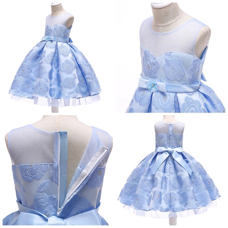 Kleid Prinzessin Himmelblau für Fillette