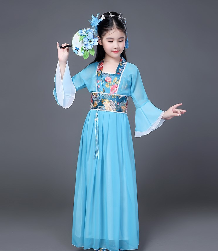 Kleid Prinzessin Chinesisch Mädchen Blau