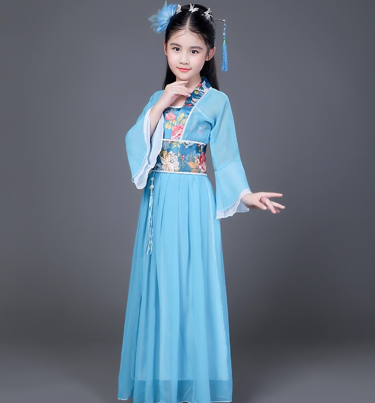 Kleid Prinzessin Chinesisch Mädchen Blau