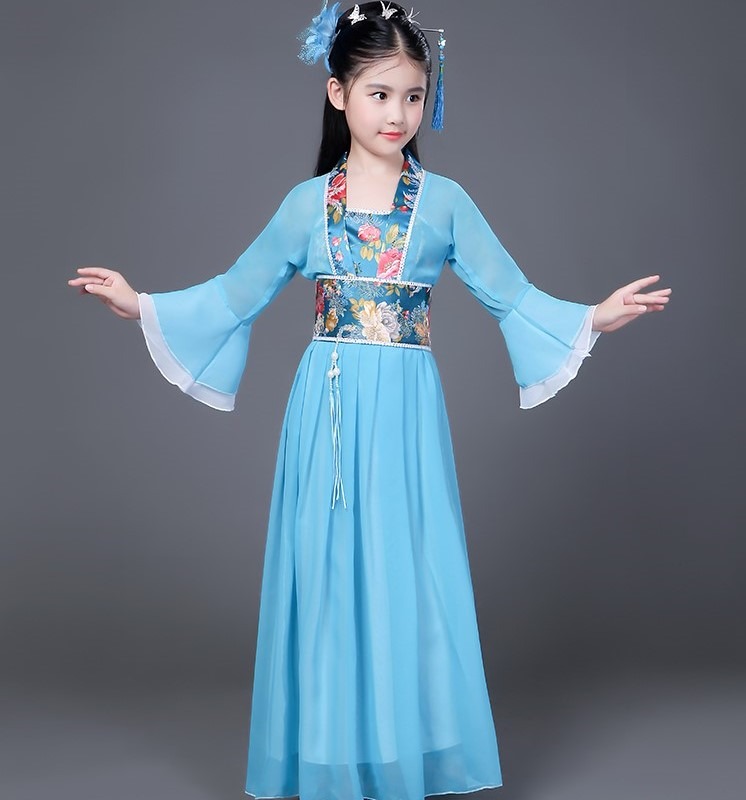 Kleid Prinzessin Chinesisch Mädchen Blau