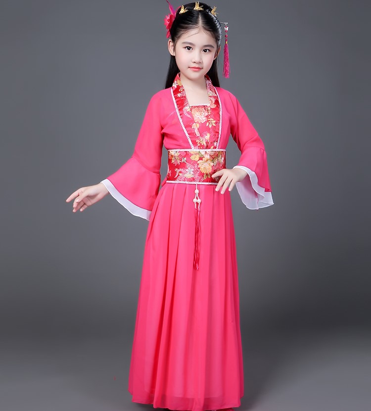 Chinesisches Prinzessinnenkleid für Mädchen Rosa